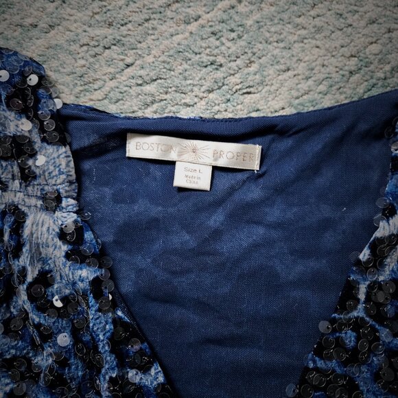 Boston Proper Animal Print Shimmer Tank - Picture 2 of 3